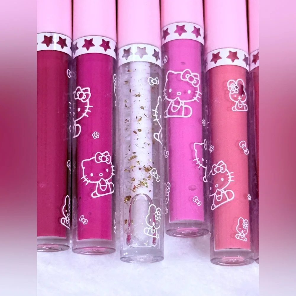 Kuromi Wake Up Cutie Eye Patches & Hello Kitty Lip Gloss Set of 12 shades! NWT